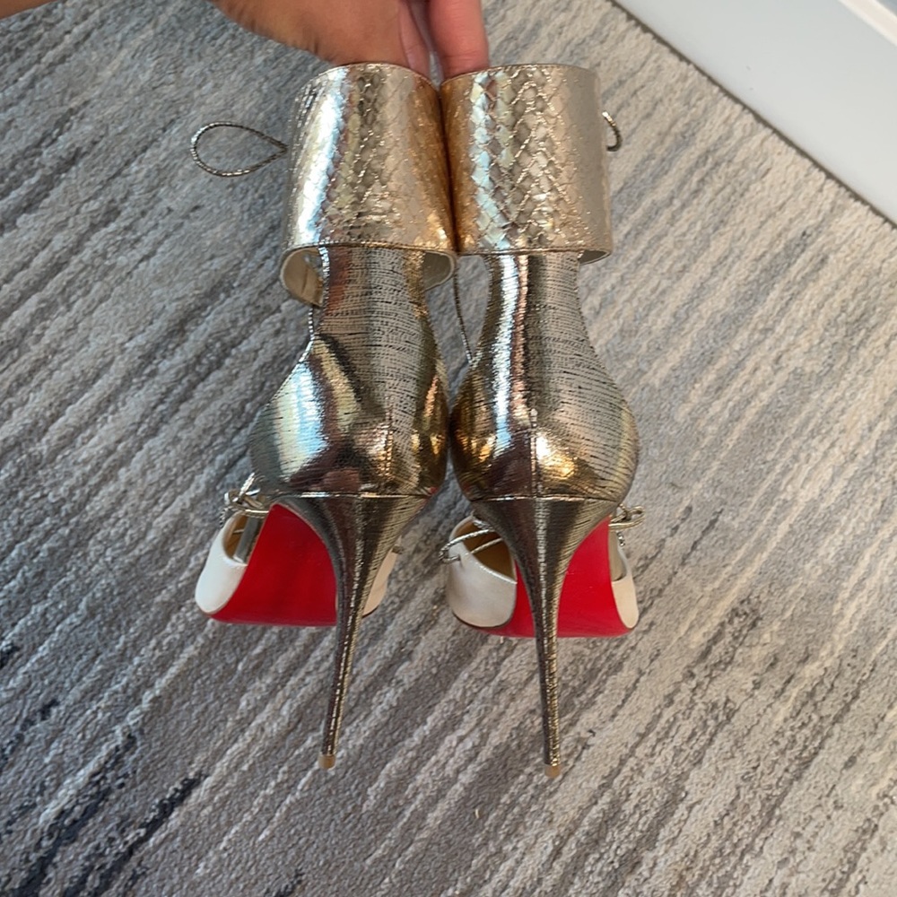 Christian Louboutin Corsankle Lace-up Gold Pump - Picture 8 of 8